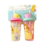 Set de Vasos con Popote Princesas Disney