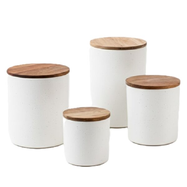 Juego de 4 Botes con Tapa de Madera