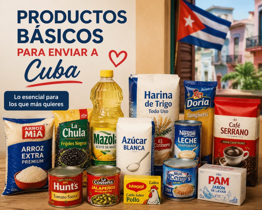 Productos básicos para enviar a Cuba